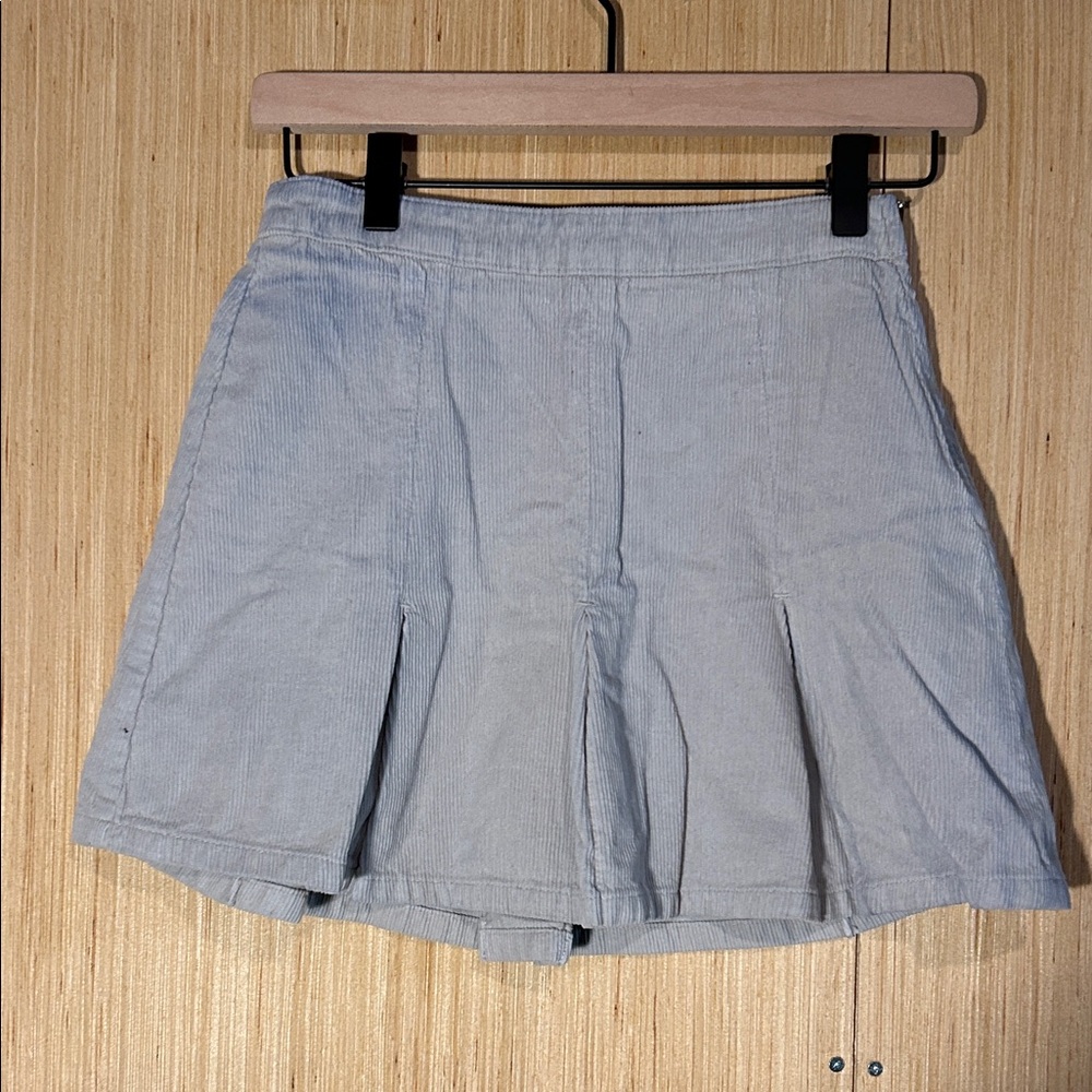BDG Light Blue Corduroy Pleated Skort